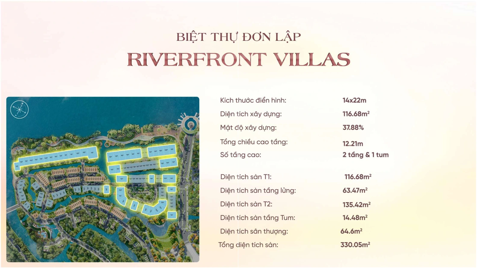 thông số kỹ thuật riverfront villas đơn lập eco village saigon river 1